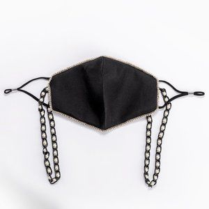 Black Luxury Face Mask with Chain